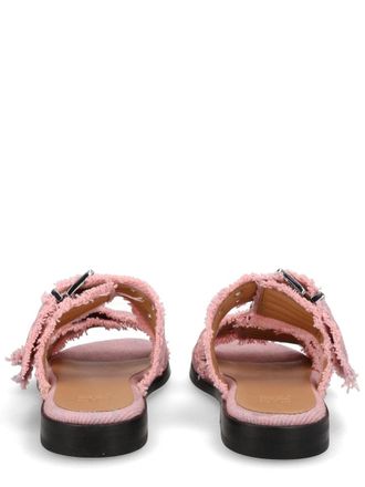 Ganni Organic Cotton Denim Sandal - Pink