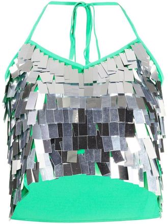 Simon Miller Top crop Tipsy con paillettes - Argento
