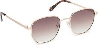 Quay Big Time Fashion Sunglasses Brushed Gold/Brown, Acetate/Metal Frames