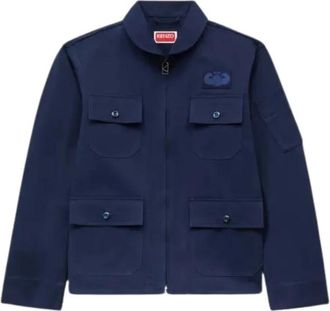 Kenzo Flying Boke Military Blouson - Heren - Zomerjassen - Blauw - XL - Katoen - Jassen