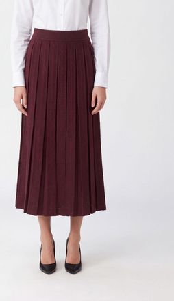 Tory Burch Gonna midi plissettata in viscosa con vita alta elasticizzata