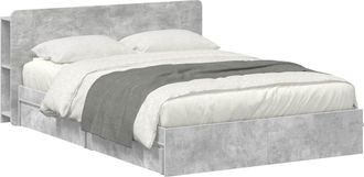 vidaXL Estructura De Cama Con Almacenamiento Con Caj&oacute;n Gris Hormig&oacute;n Vidaxl