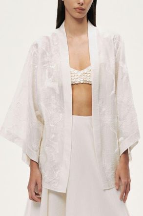 Nocturne Textured Jacquard Robe in Ivory at Nordstrom, Size Medium