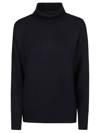 Drumohr Ribbed Knit Turtleneck Sweater with Structured Collar