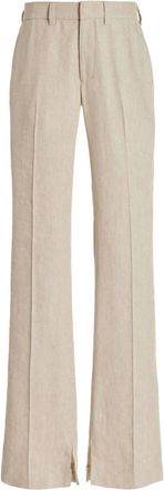Brandon Maxwell Womens Cameron Straight Leg Trouser In Sand