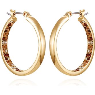Vince Camuto Inside Out Crystal Pav&eacute; Hoop Earrings in Gold Tone at Nordstrom Rack