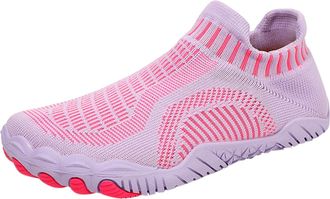 Generic Mens Water Shoes Fly Woven Slip On Shoes Non-Slip Quick Dry Barefoot Beach Swim Shoe, Breathable Mesh Lining Wide Fit Aqua Shoe with Air Cushion Comfo