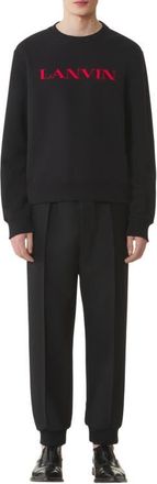 Lanvin Embroidered Cotton Sweatshirt in Black at Nordstrom, Size Xx-Large