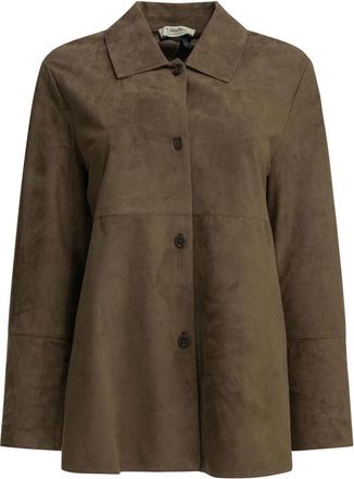Max Mara Suede Jacket - Dames - Leren en Su&egrave;de Jassen - Bruin - M - Leer - Jassen