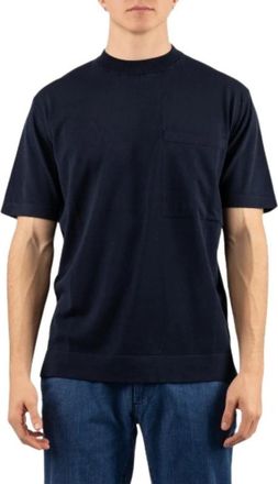 FILIPPO DE LAURENTIIS Crepe Katoenen T-shirt - Heren - T-shirts - Blauw - XL - Katoen - Tops