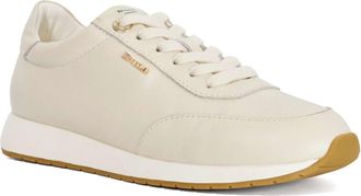 Dune London Ladies ETTAH Suede Lace-Up Runner Trainers Size UK 7 White