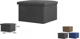 Trade Shop Trade Shop - Pouff Puff Pouf Contenitore Imbottito Con Seduta In Tessuto 76 X 38 X 35cm 69588