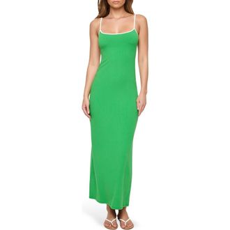 L*Space Jordana Rib Cover-Up Maxi Dress in Clover/Cream at Nordstrom, Size X-Large
