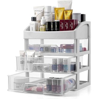 OEM Organizador De Maquillaje Con Cajones - Almacenamiento De Maquillaje Y Cosm&eacute;ticos Para El Ba&ntilde;o - Almacenamiento Para Tocador - Caja De Almacenamiento 