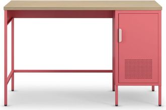 DRAWER Escritorio de 1 puerta de metal l120cm - rosa