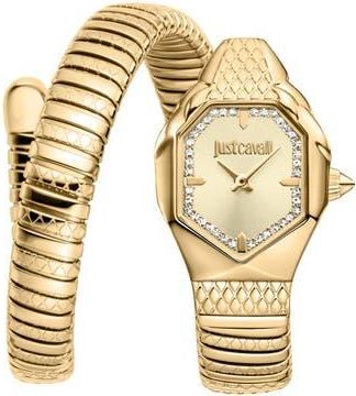 Just Cavalli Snake Wraparound Bracelet Watch, 22mm x 34.5mm in Gold at Nordstrom Rack