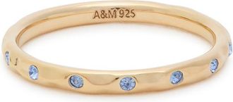 Astrid & Miyu Sapphire-embellished 18kt Gold-plated Ring - N (UK N / US 6.75)