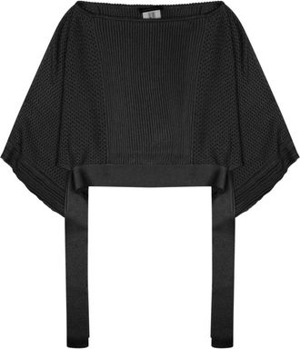 Alberta Ferretti Black Knitted Boat Neck Sweater
