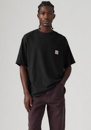 Levi's T-Shirt LEVIS Workwear Tee, Herren, Gr. XL, schwarz (meteorite), Jersey, Obermaterial: 100% Baumwolle, unifarben, oversize h&uuml;ftbedeckend, Rundhals, Sh