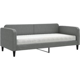 vidaXL Daybed with Mattress Dark Grey 90x190 cm Fabric vidaXL