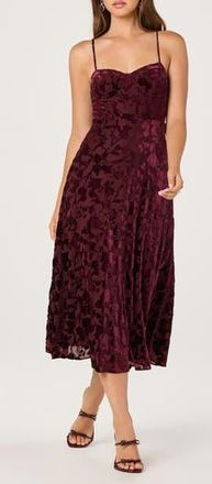 ASTR the Label Underwire Burnout Velvet Cocktail Dress in Wine at Nordstrom Rack, Size X-Large