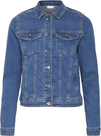 Kaffe Spijkerjasje met borstzakken - Dames - Spijkerjassen - Blauw - 3XL - Katoen - Jassen