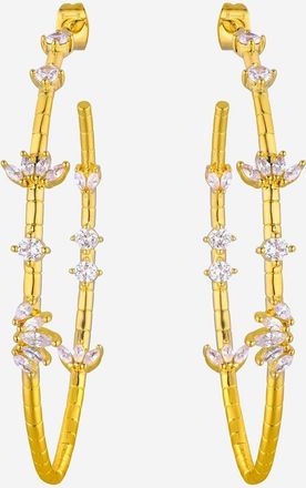 Mya Bay Womens Earrings Magnolia Hoops Gold Brass