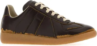 Maison Margiela Panelled Leather Sneaker - Brown