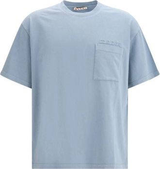 Marni Patches Katoenen T-Shirt - Heren - T-shirts - Blauw - M - Katoen - Tops