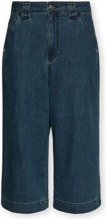 Elena Miro Jeans, Dames, Blauw, 3Xl, Katoen, Wanda Cropped Wide Leg Jeans