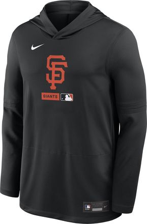 Nike San Francisco Giants Authentic Collection Nike Mens Dri-FIT MLB Long-Sleeve Hooded Top in Black | 03B900AGIA-S9Q