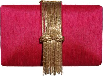 Simitri Electric Fringe Clutch in Cranberry Sauce at Nordstrom