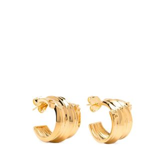Elisabetta Franchi Earrings, female, Yellow, Size: ONE SIZE Earrings with micro logo details