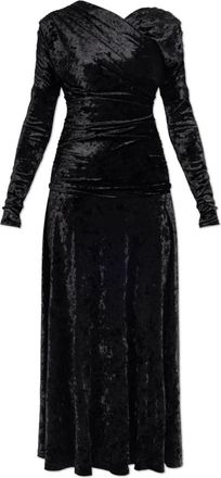 Ganni Dames, Jurken, Zwart, Maat: XL Velours