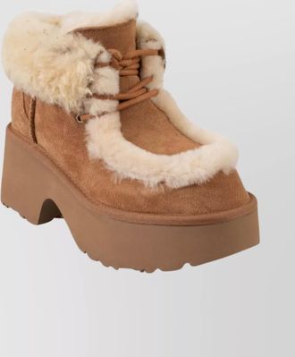 UGG leather lace-up ankle boots