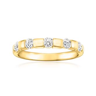 Ross-Simons Lab-Grown Diamond 5-Stone Ring in 18kt Gold Over Sterling