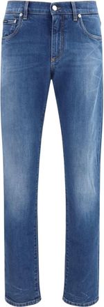 Dolce & Gabbana Stretch Denim Slim Fit Jeans - Heren - Jeans - Blauw - Maat: M Denim