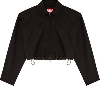 Diesel Giacca crop J-TING con zip - Nero
