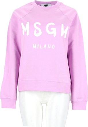 Msgm Lilac Printed Cotton Sweatshirt