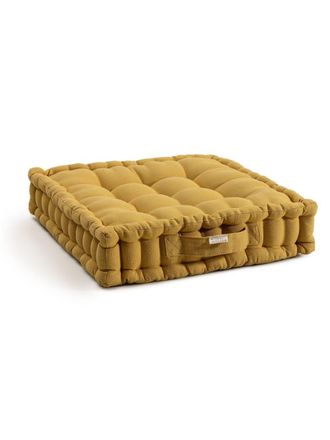 benuta Coj&iacute;n de suelo amarillo 45x45x10