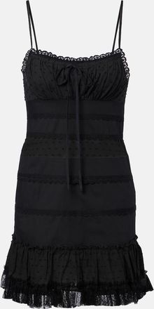 Staud Halie ruffled cotton-blend poplin minidress