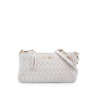 Miu Miu Pre-owned Miu Miu Matelasse Nappa Crystal Chain Satchel Ladies D417KW5LH59XIBUE