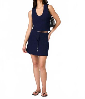 French Connection Retha Scoop Neck Tank Top In Midnight Blue