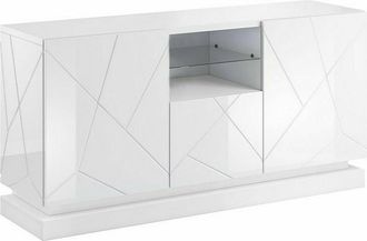 Mirjan24 Mobilier1 - Aparador Charlotte 186, Blanco + Blanco Brillante, 75x150cm, N&uacute;mero De Puertas: 042cm, Mdf