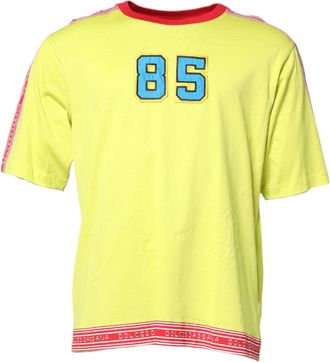 Dolce & Gabbana Mens Green Cotton 85 Patch Crew Neck T-Shirt