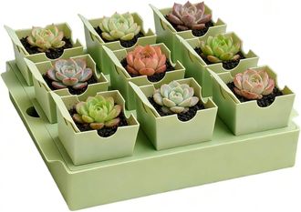 OEM Bandejas De Siembra Con Orificios De Drenaje, 9 Macetas, Para Siembra En Interiores (balc&oacute;n, Invernadero, Jard&iacute;n), Trasplante De Hortalizas Y Flores