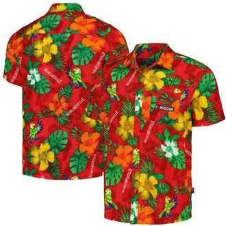 Margaritaville Mens Margaritaville Red NASCAR Island Life Floral Party Full-Button Shirt at Nordstrom, Size Small
