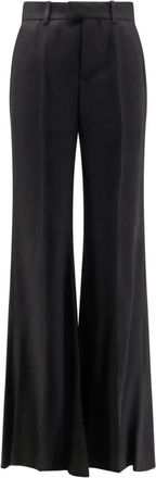 Balenciaga Zwarte Broek met Ritssluiting - Dames - Wijde Broeken - Zwart - 2XS - Broeken