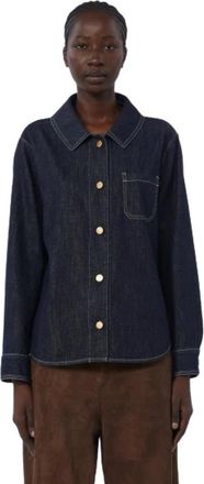 Max Mara Sports Shirt - Dames - Spijkeroverhemden - Blauw - S - Katoen - Overhemden