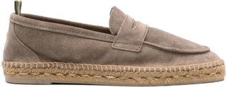 Castaner Loafers, male, Gray, 7 UK, Grey Flat Loafers with Braided Sole